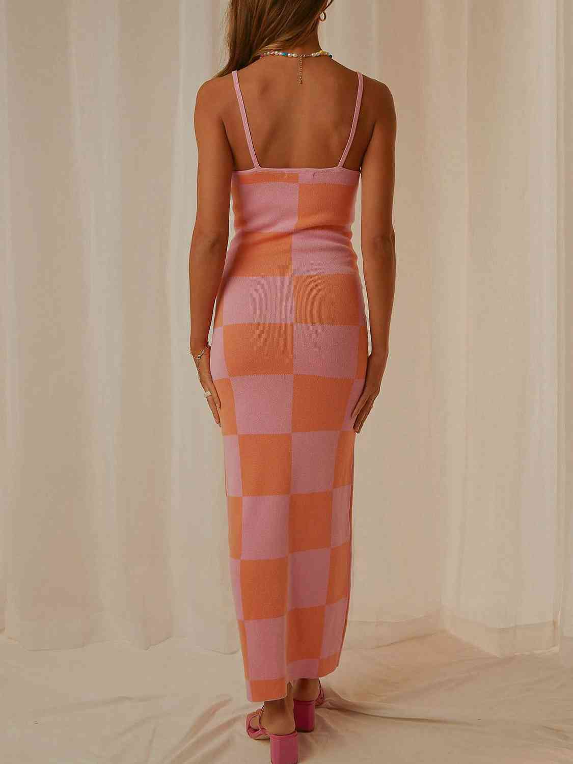 spaghetti strap sweater dress Ribbed Slit Urban House Fashion 60% acrylic Glamine Multicolor Striped Spaghetti Strap